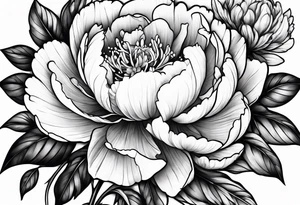 Celestial peonies tattoo idea