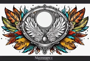 2 Nickels with Indian feathers hanging tattoo idea