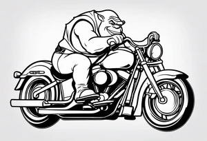 Shrek riding a Harley davidson tattoo idea