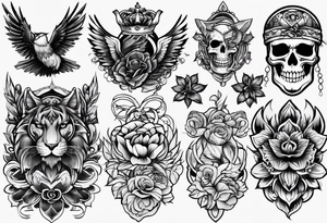 Flash sheet multiple designs tattoo idea