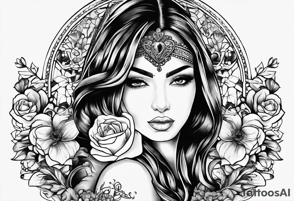 The word Mia in a heart tattoo idea