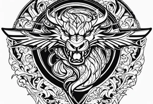 Valhalla dragon sword shield tattoo idea
