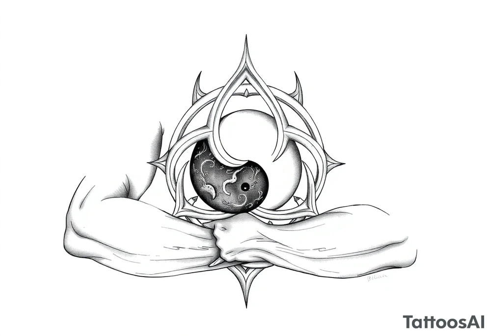 Triskelion Yin and yang twins tattoo idea