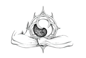 Triskelion Yin and yang twins tattoo idea