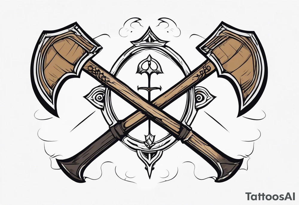 The symbol of Matthias a open Bible and a battle Axe tattoo idea