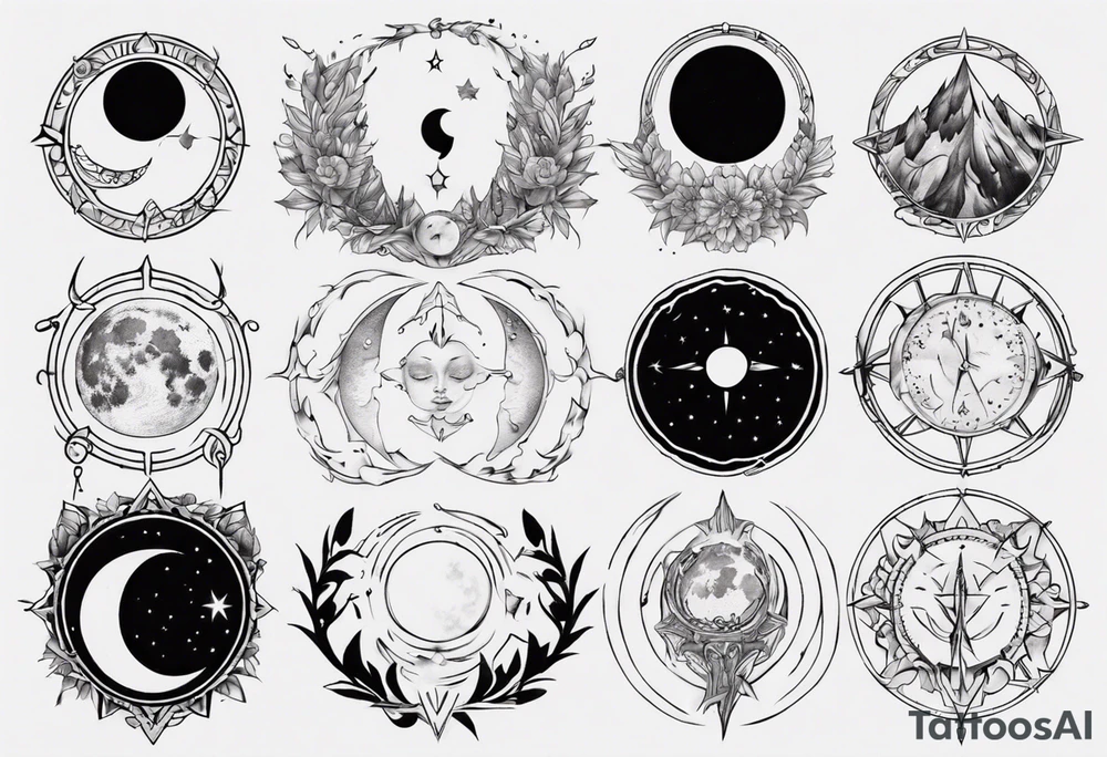 Wom s moon phase chest tattoo tattoo idea
