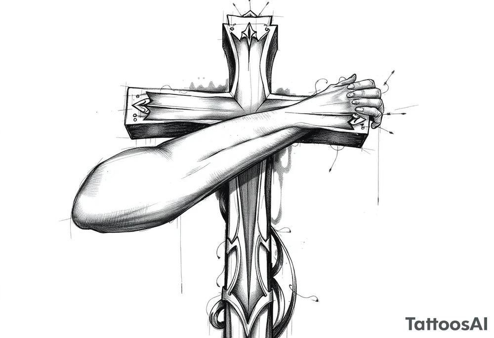 Arm cross tattoo idea