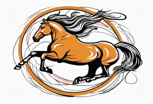 mustang jumping through hoop tattoo idea
