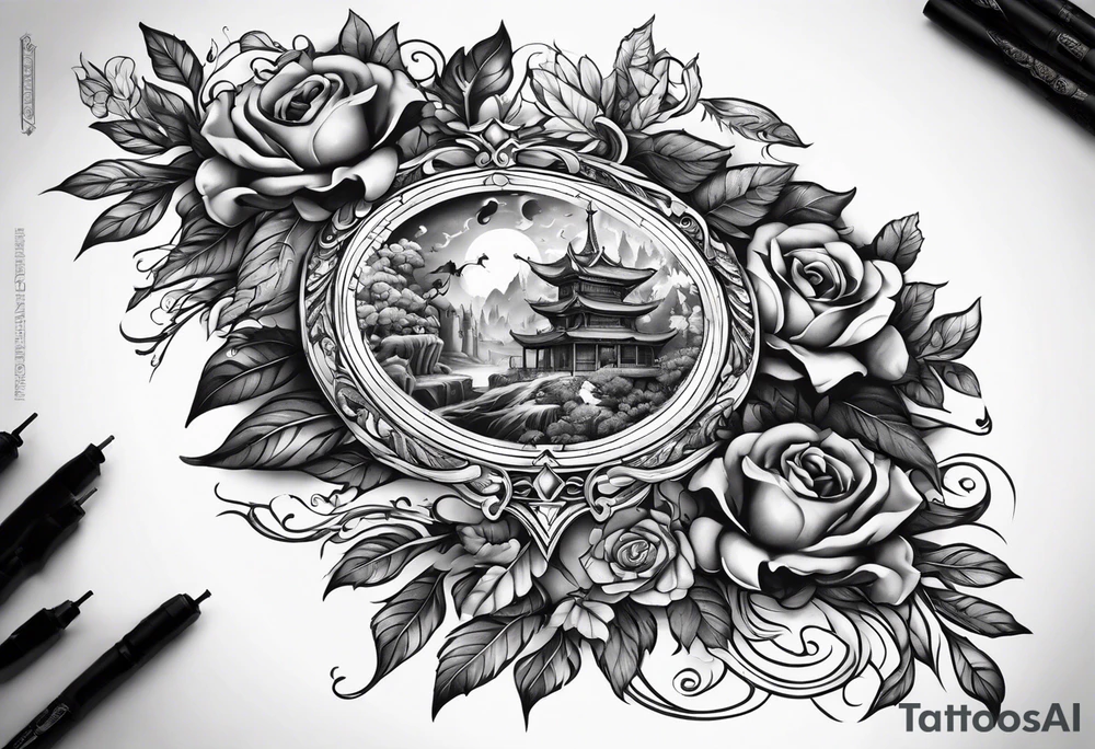 vine wrapping around arm in sleeve style with mystical creatures in between tattoo idea vine wrapping around arm in sleeve style with mystical creatures in between tattoo idea