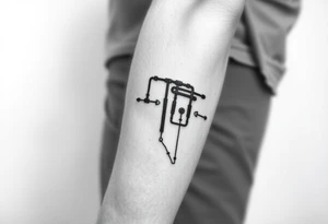 long System of pipes that transitions and transforms into veins of forearm tattoo idea