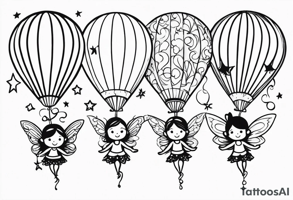 fairies with balloons tattoo idea