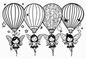 fairies with balloons tattoo idea