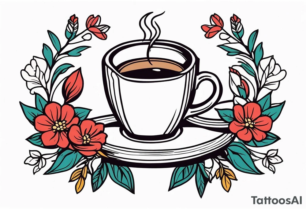 coffee
old school vintage simple traditional design surrounded by vintage flowers


bold color simple tattoo idea