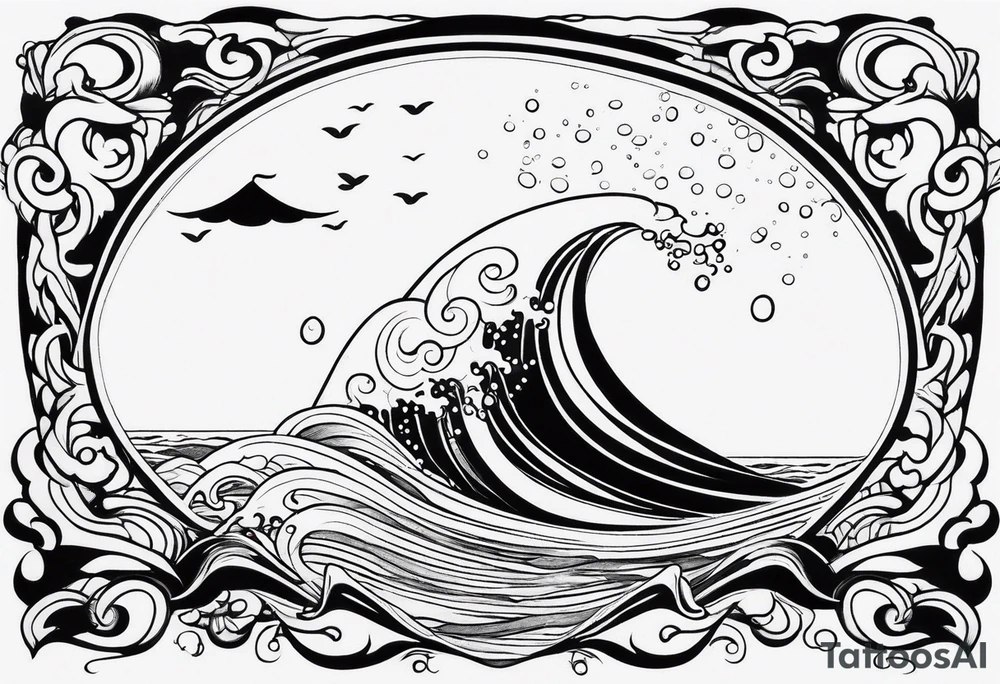 water drop falling into ocean tattoo idea