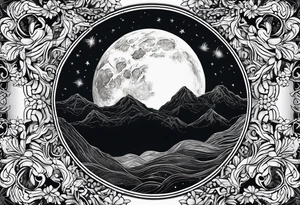 Full moon in sky tattoo idea
