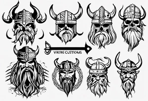 Heading saying “Viking Customs” tattoo idea