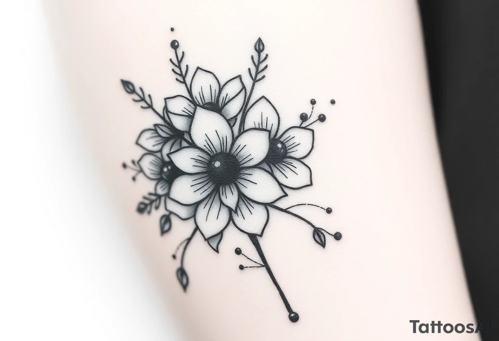 bouquet of flowers tattoo idea