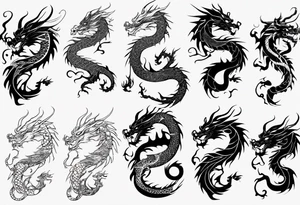 long chinese dragon with scales tattoo idea