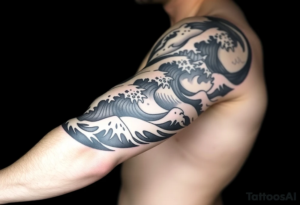 sea ​​waves tattoo idea