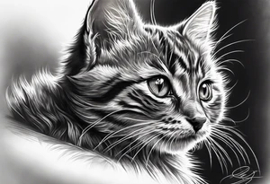 Short hair Kitten tattoo idea