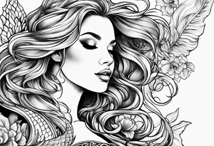 A beautiful and singing mermaid tattoo idea