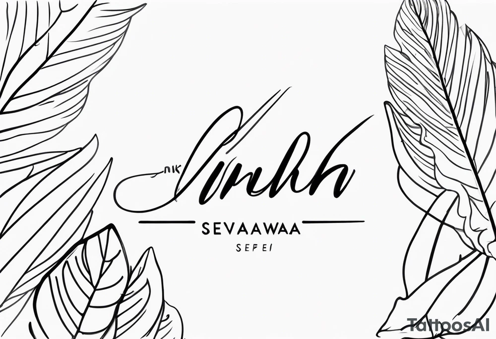 Write my name ‘Anugrah Setyawibawa’ in simple one line leaf tattoo idea Write my name ‘Anugrah Setyawibawa’ in simple one line leaf tattoo idea