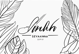 Write my name ‘Anugrah Setyawibawa’ in simple one line leaf tattoo idea