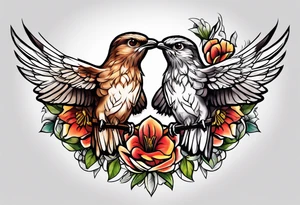 hawk and hummingbird tattoo idea