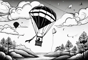 "Go Fly A Kite" spelled out in kite string tattoo idea