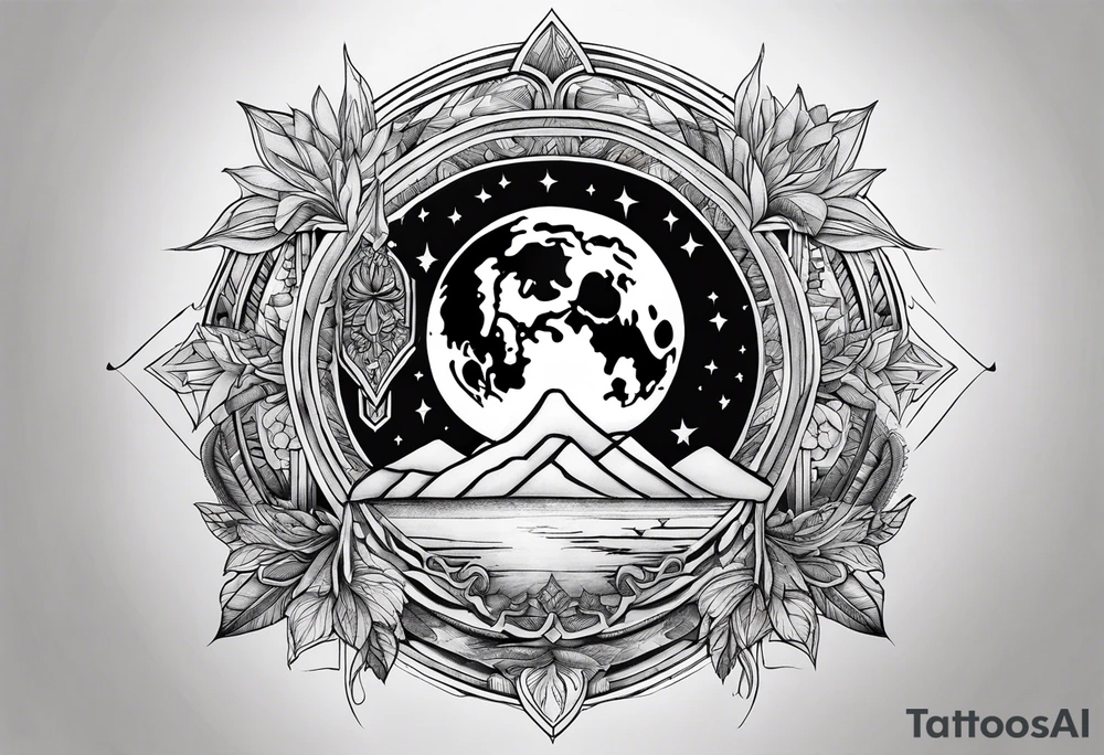 sacred moon tattoo idea