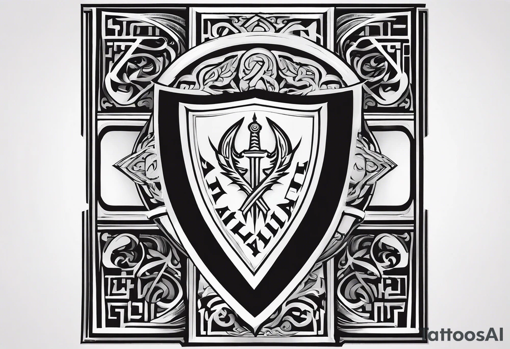Valhalla Stairs sword shield tattoo idea