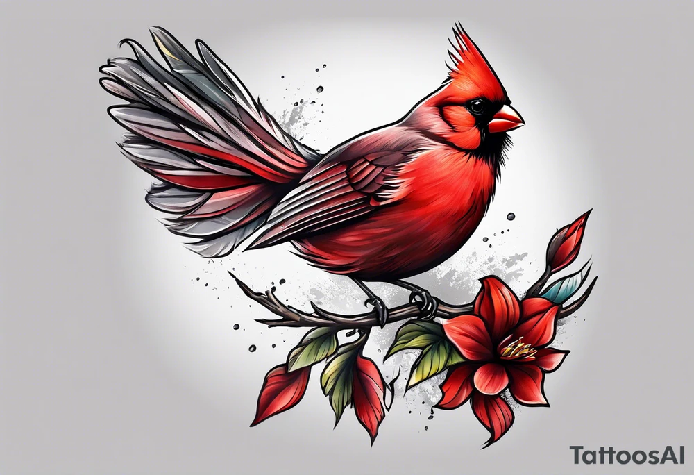 Cardinal bird tattoo idea
