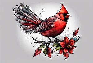 Cardinal bird tattoo idea