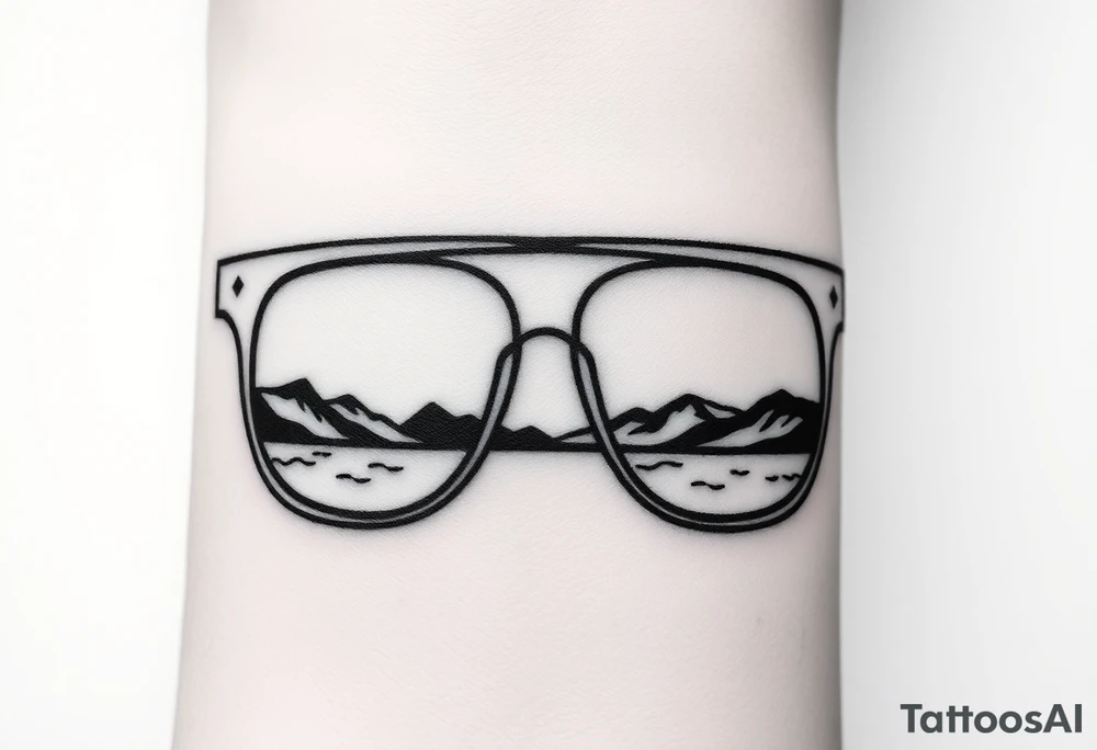 Landscape Reflecting Glasses
You can use the lenses of your glasses to depict a beautiful landscape, such as a sunset, a starry sky tattoo idea