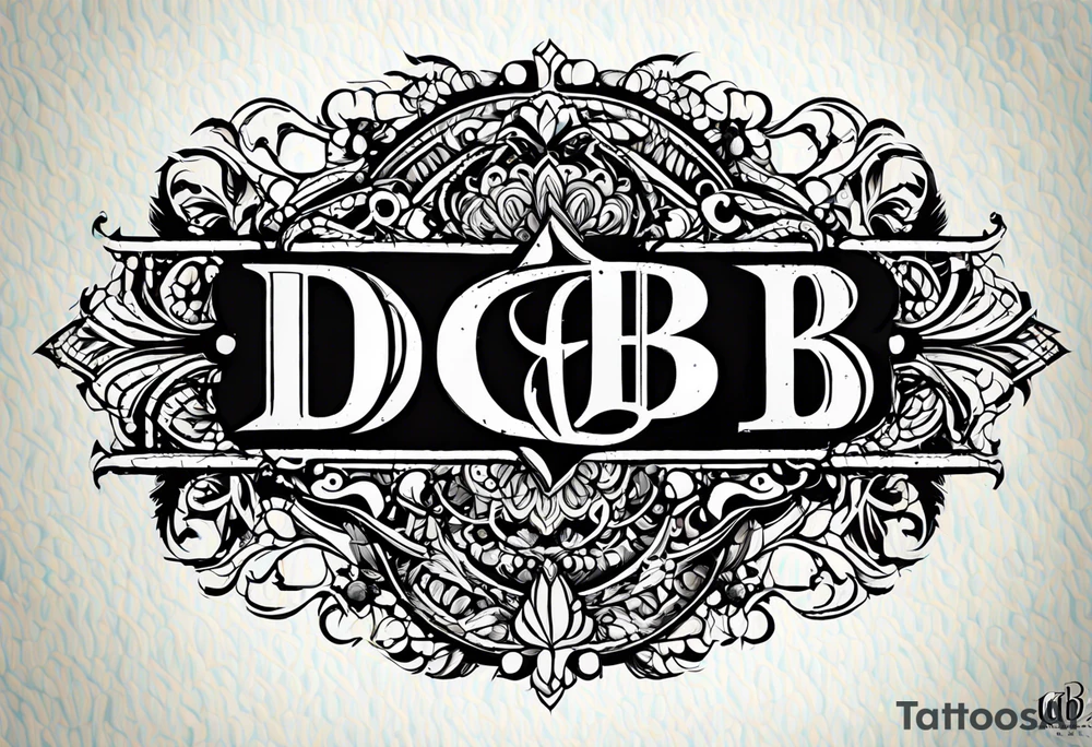 Cool image of initials “Dgb 3” tattoo idea