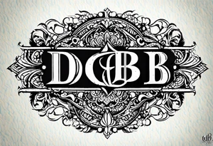 Cool image of initials “Dgb 3” tattoo idea
