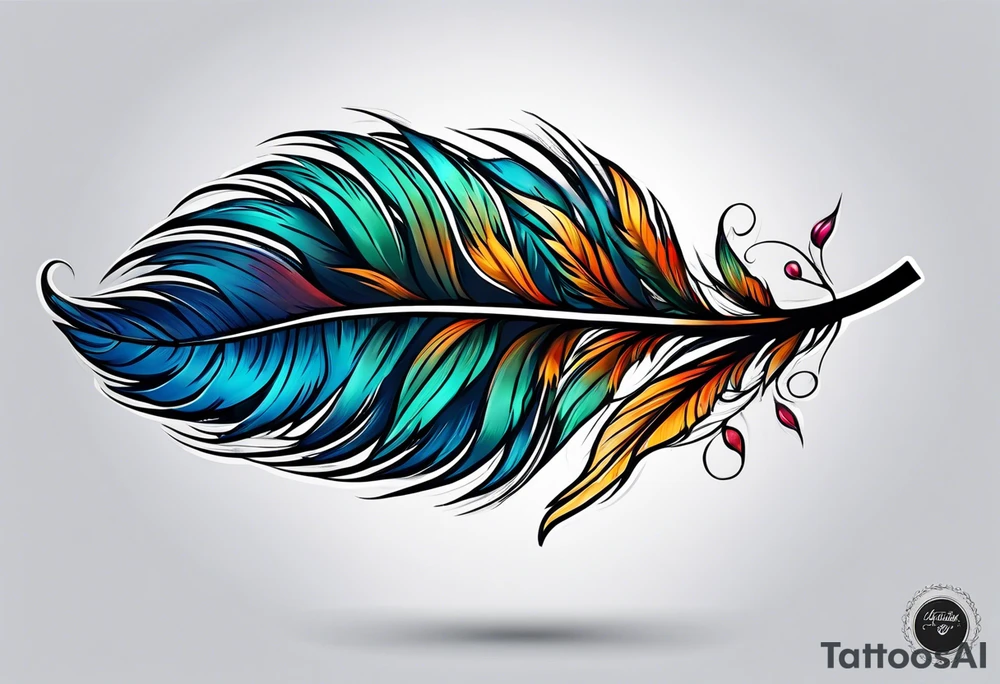 Small cute feather on wrist tattoo idea