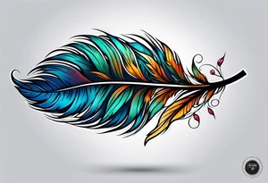 Small cute feather on wrist tattoo idea