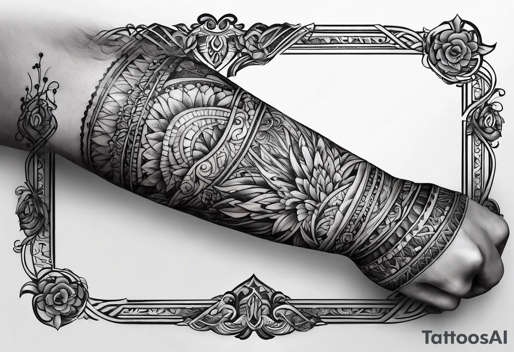 Hand band on forearm tattoo idea