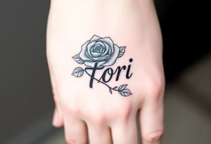 Name Tori with rose tattoo idea