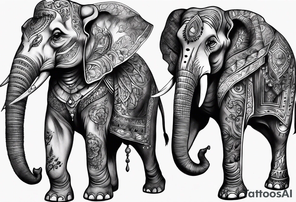 indian realistisc elephant tattoo idea