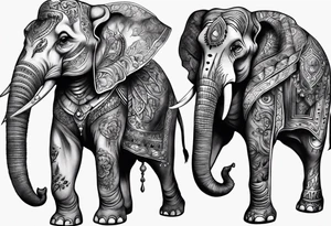 indian realistisc elephant tattoo idea