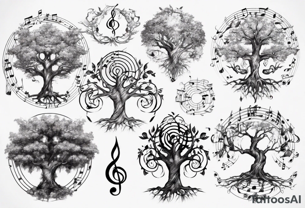 music tree tattoo idea