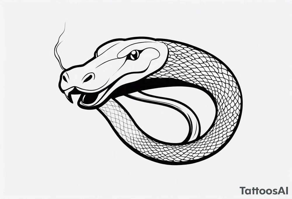 a small snake with a protruding tongue tattoo idea