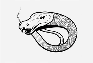 a small snake with a protruding tongue tattoo idea