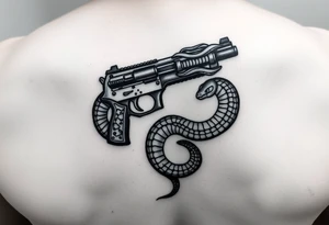 Gun and snake tattoo idea