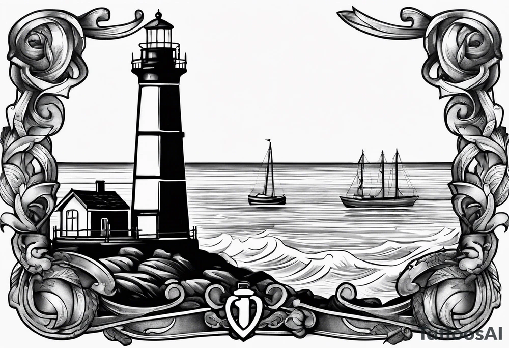 Lighthouse and anchor that says "my beacon, my anchor" tattoo idea