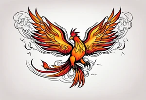 Phoenix riding from the ashes tattoo idea