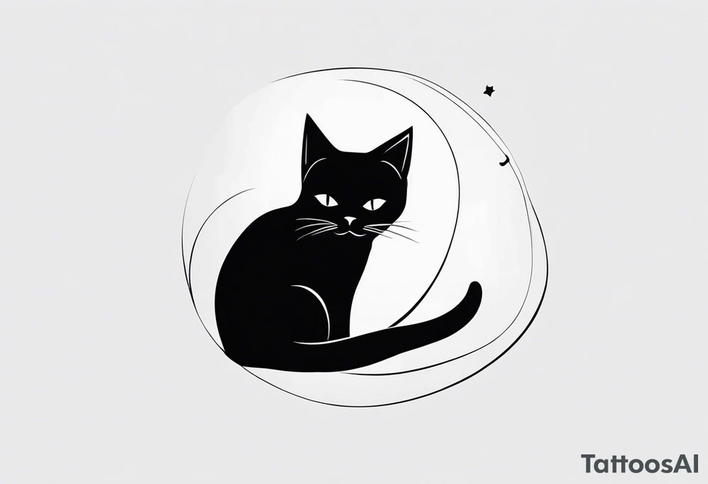 Black cat tattoo idea