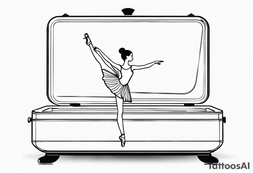 music box with a floating ballerina tattoo idea